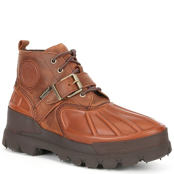 Polo Ralph Lauren Men's Oslo Low Leather and Suede Waterproof Lug Sole Boots - Picture 1 of 7